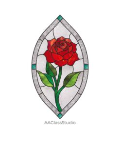 Alternative view of Elegant Simplicity: Simple Stained Glass Rose Pattern