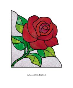 Alternative view of Rose Stained Glass Pattern: Corner Elegant Decor