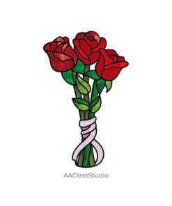 Alternative view of Delight Elegant Bouquet Stained Glass Rose Pattern