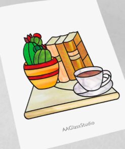 Alternative view of Cozy Stained Glass Stack of Books for Blissful Moments