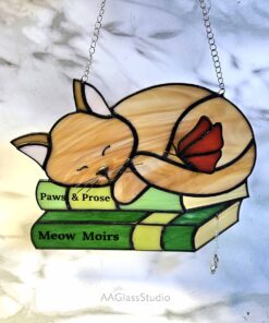 Alternative view of Cozy Cat Stained Glass: Napping Kitty Sparks Serenity
