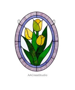 Alternative view of Cherish Artful Moments: Stained Glass Tulip Pattern Decor!