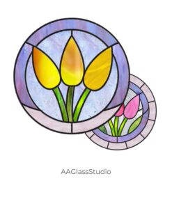 Alternative view of Simple Stained Glass Tulips Pattern: Ideal for Beginners