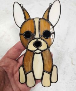 Alternative view of Enchanting Stained Glass Dog – Toy Terrier Sun Catcher