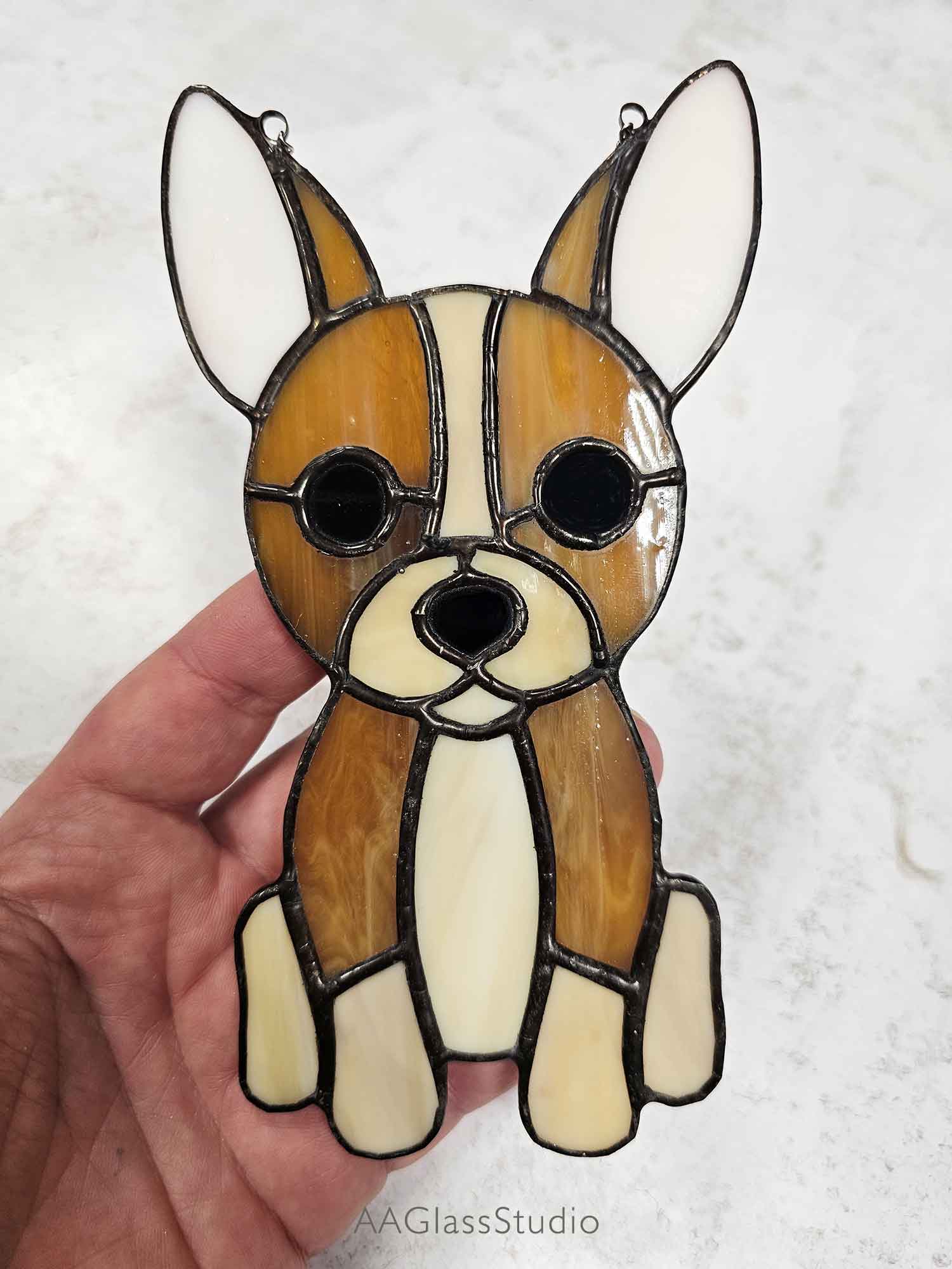 Enchanting Stained Glass Dog – Toy Terrier Sun Catcher - Image 2