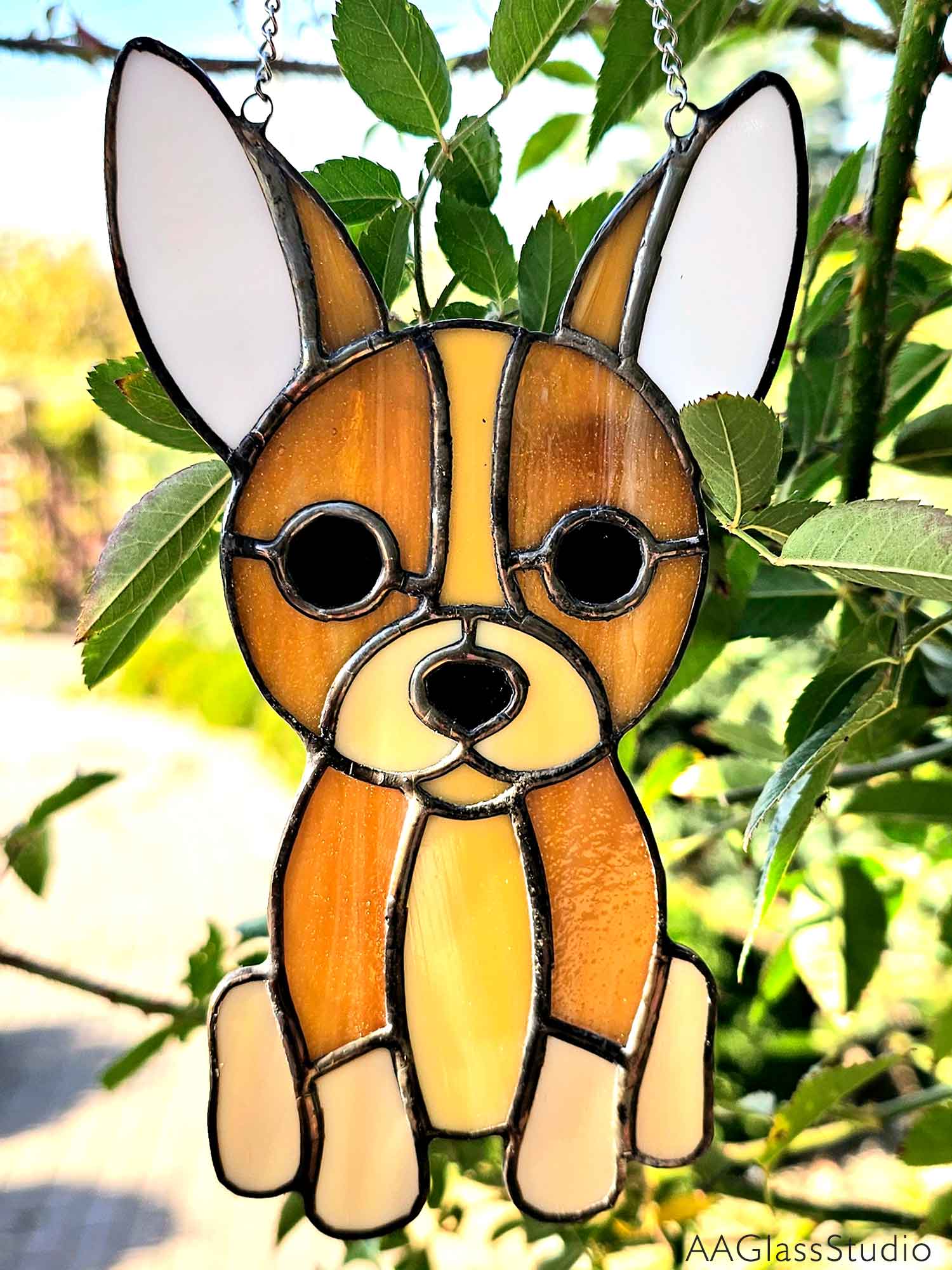 Enchanting Stained Glass Dog – Toy Terrier Sun Catcher - Image 3