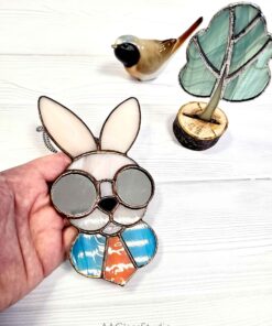 stained glass bunny room decor