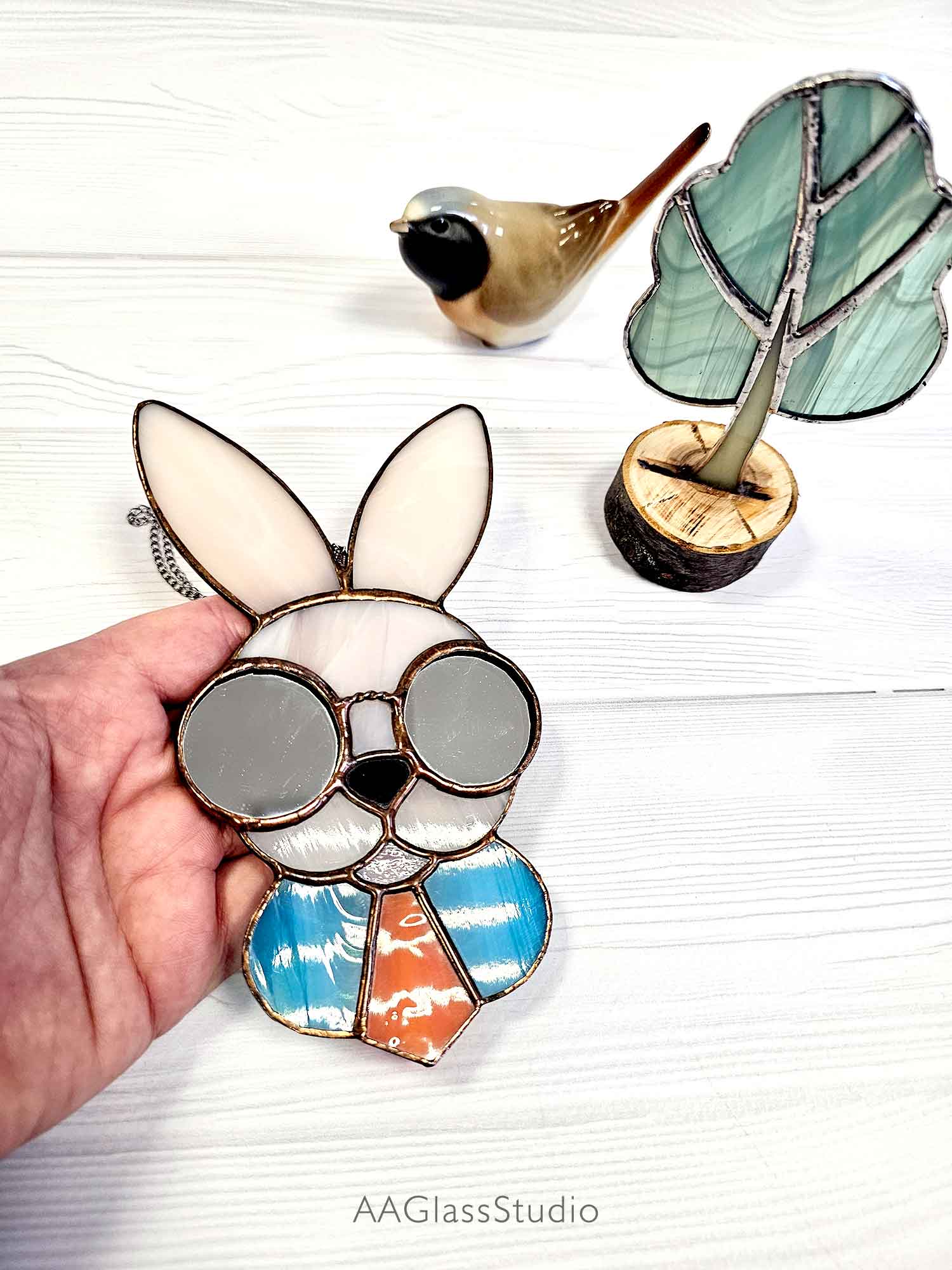 stained glass bunny room decor