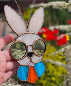 stained glass bunny suncatcher
