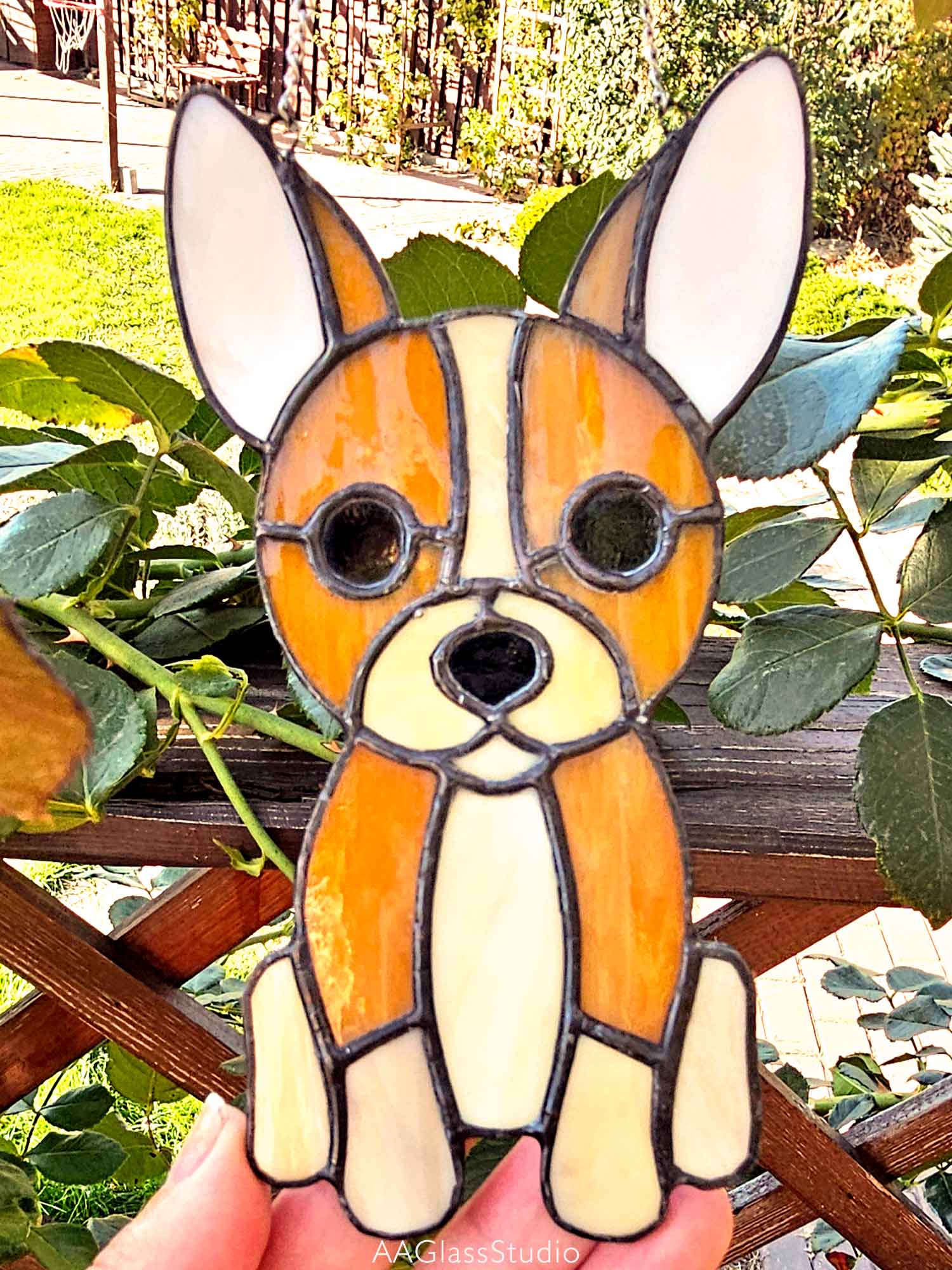 Enchanting Stained Glass Dog – Toy Terrier Sun Catcher - Image 4