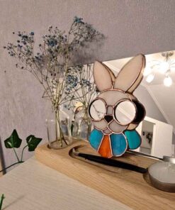 rabbit stained glass, decoration for children's room