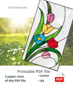 Chic Flower Stained Glass Pattern - Rectangular Panel Decor! - Image 3
