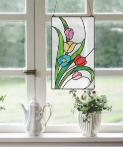 Chic Flower Stained Glass Pattern - Rectangular Panel Decor! - Image 4