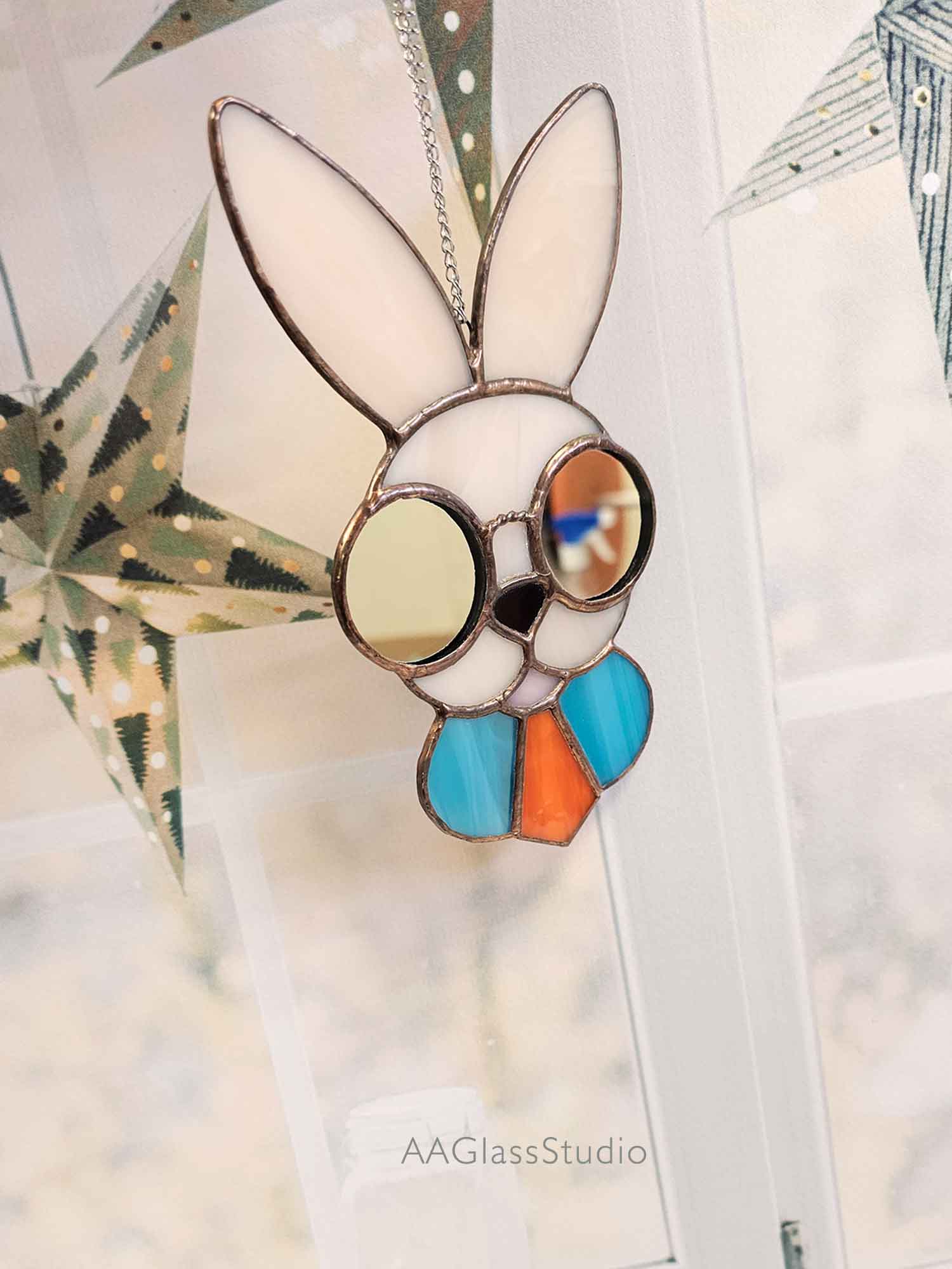 Charming Stained Glass Bunny – Whimsical Suncatcher Glow - Image 7