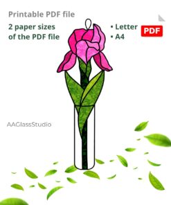Chic Iris Stained Glass Pattern Perfect Home Art Piece! - Image 3