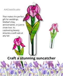 Chic Iris Stained Glass Pattern Perfect Home Art Piece! - Image 4