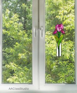 Chic Iris Stained Glass Pattern Perfect Home Art Piece! - Image 5