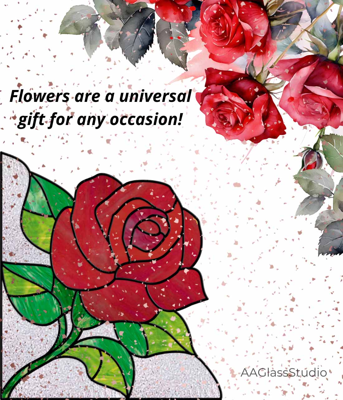 Rose Stained Glass Pattern: Corner Elegant Decor - Image 4