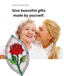 Elegant Simplicity: Simple Stained Glass Rose Pattern - Image 5