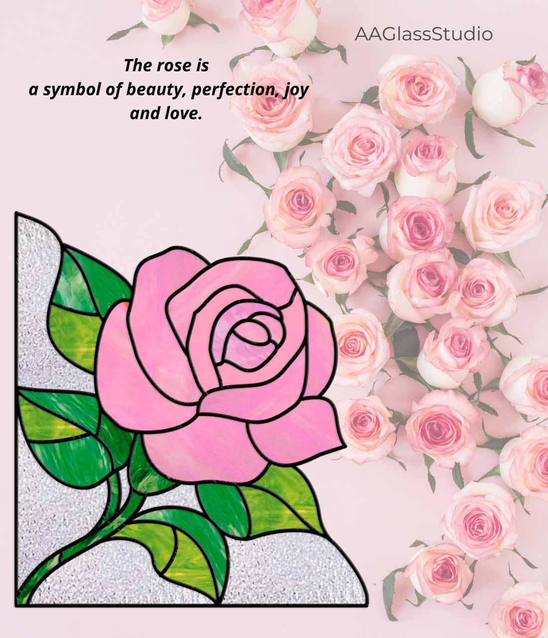 Rose Stained Glass Pattern: Corner Elegant Decor - Image 6