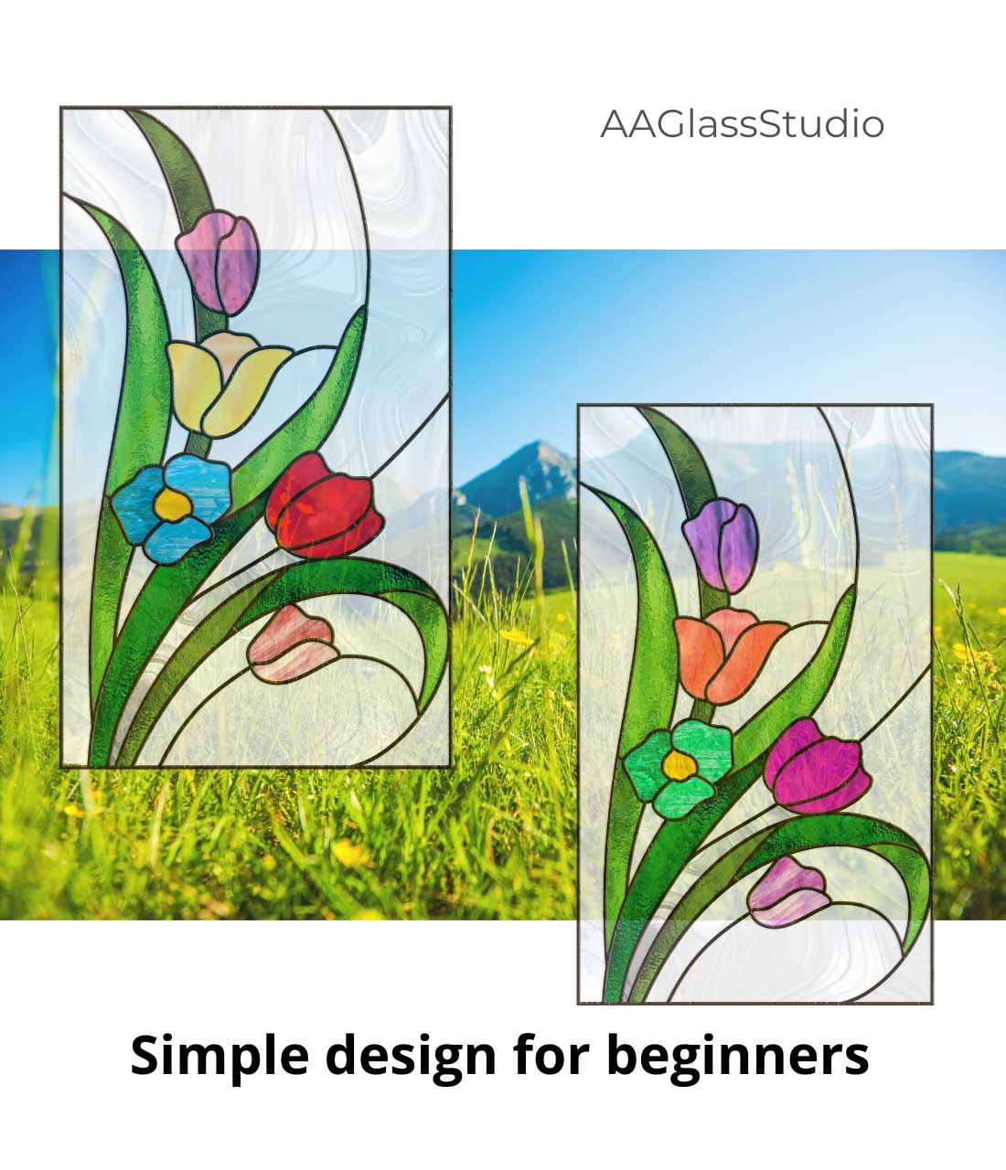Chic Flower Stained Glass Pattern - Rectangular Panel Decor! - Image 5