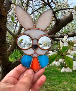 stained glass rabbit suncatcher