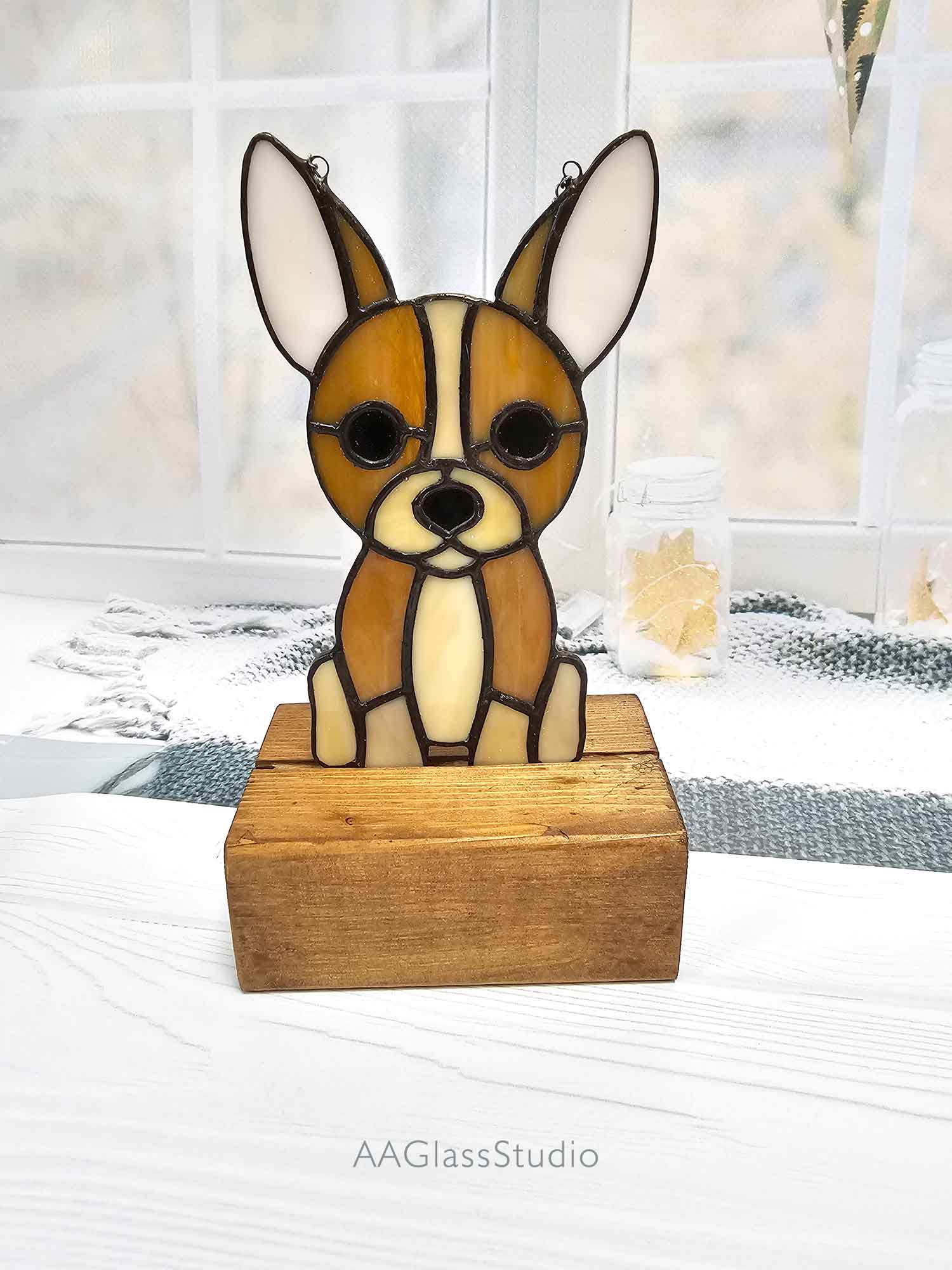 Enchanting Stained Glass Dog – Toy Terrier Sun Catcher - Image 7
