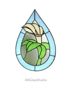 Vivid Calla Lily Stained Glass Pattern for Her Oasis - window decor