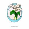 calla lily stained glass oval suncatcher