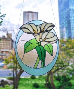 calla lily stained glass suncatcher pattern