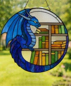 Round Stained Glass Dragon Suncatcher
