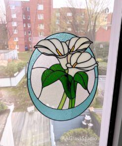 stained glass calla lily window hangings