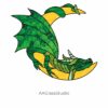 Crescent Guardian Dragon Stained Glass Pattern - window decor