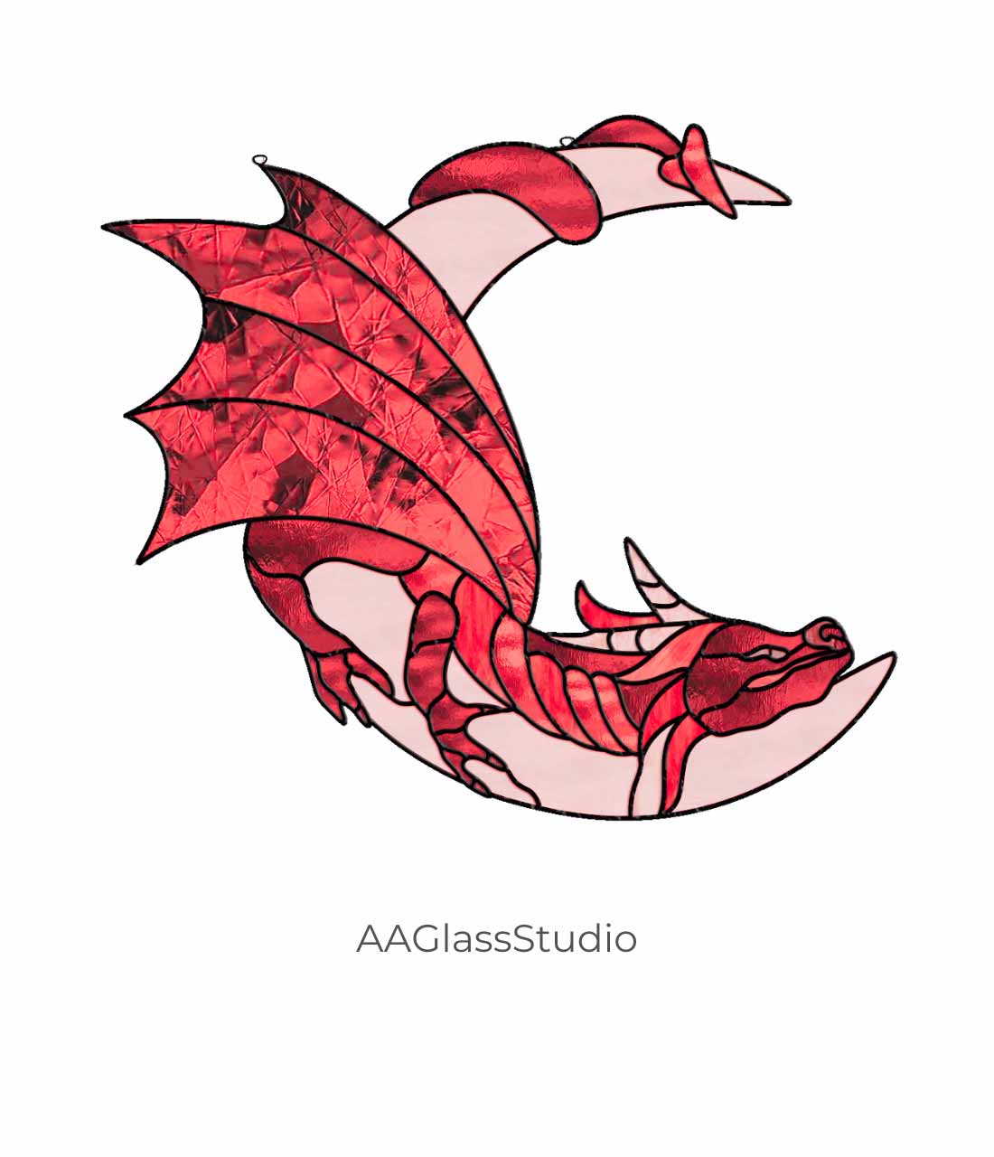Crescent Guardian Dragon Stained Glass Pattern Crescent Guardian Dragon Stained Glass Pattern