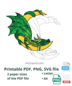Dragon pattern, printable PDF & SVG