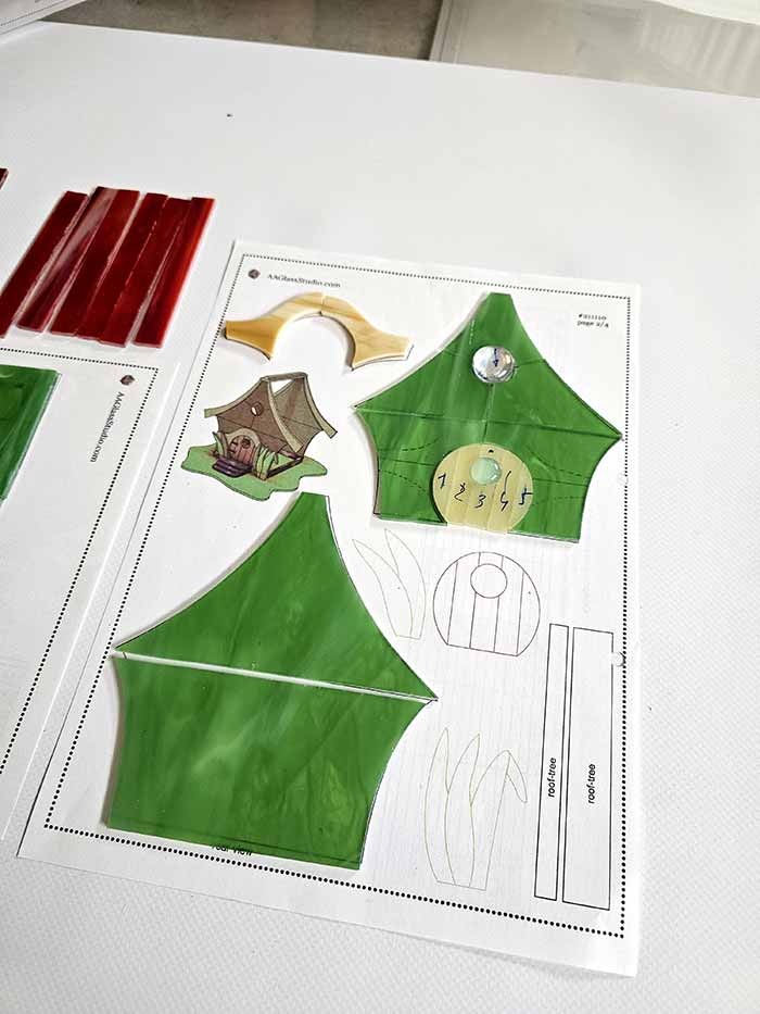 stained glass 3d forest house begin