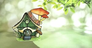 Stained Glass 3D Whimsical Forest House