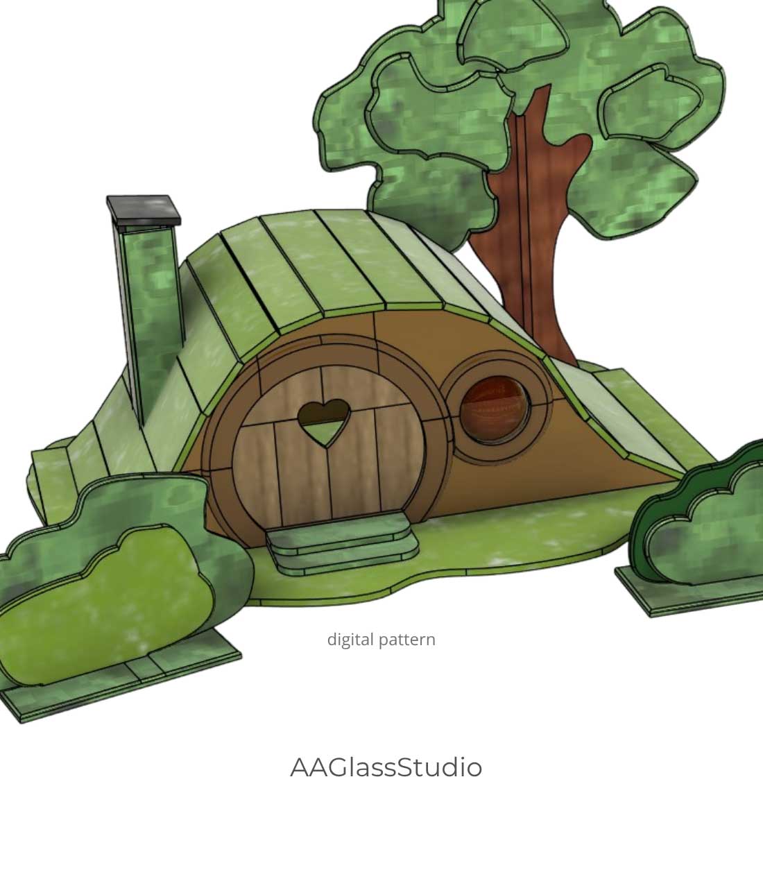 stained glass designs pattern hobbit hole