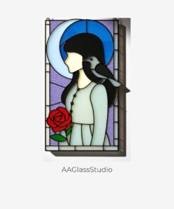 wednesday addams stained glass suncatcher for her