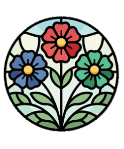 Stained Glass Flowers Pattern