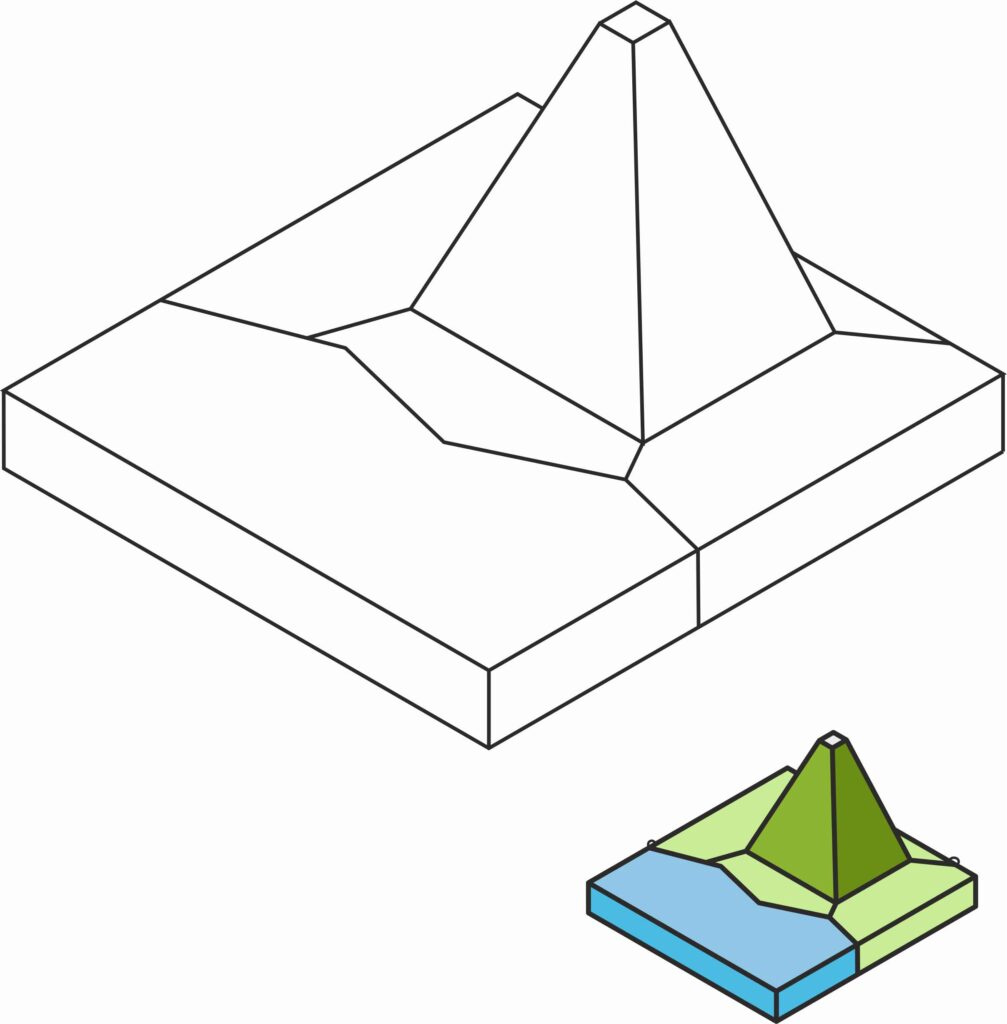 free stained glass pattern mountain