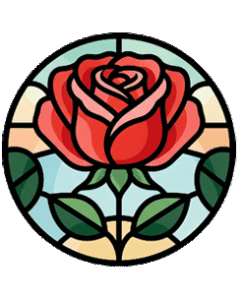 Stained Glass Rose Pattern