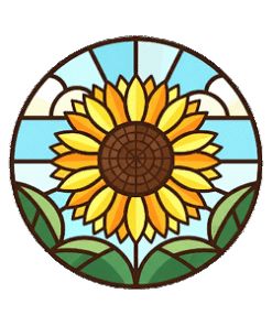 Sunflower Stained Glass Pattern
