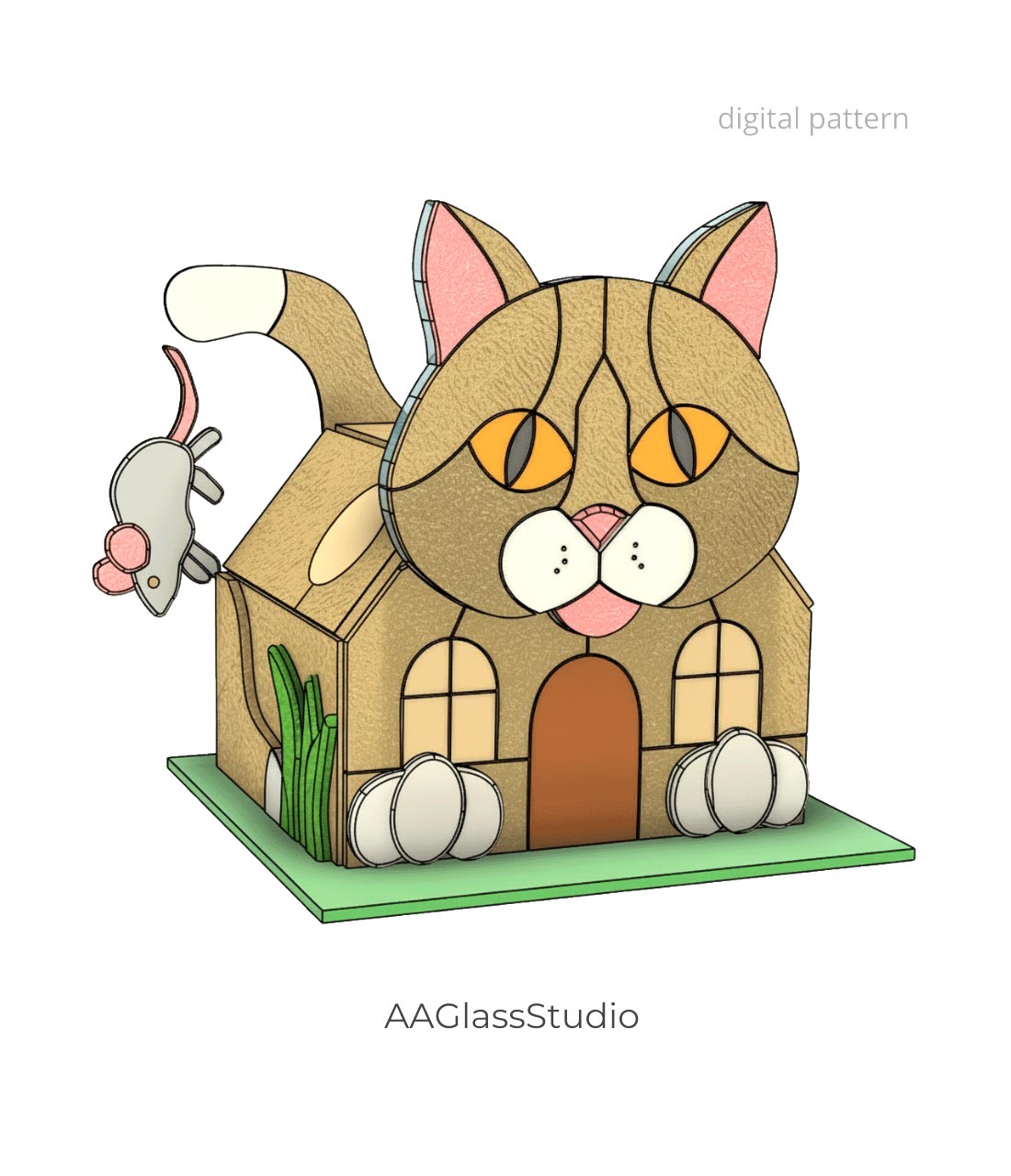 Adorable Stained Glass Animal Lamp Pattern – Pet Shaped House