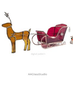 Warm Memories – Heartwarming Stained Glass Sleigh & Reindeer Gift Set - window decor