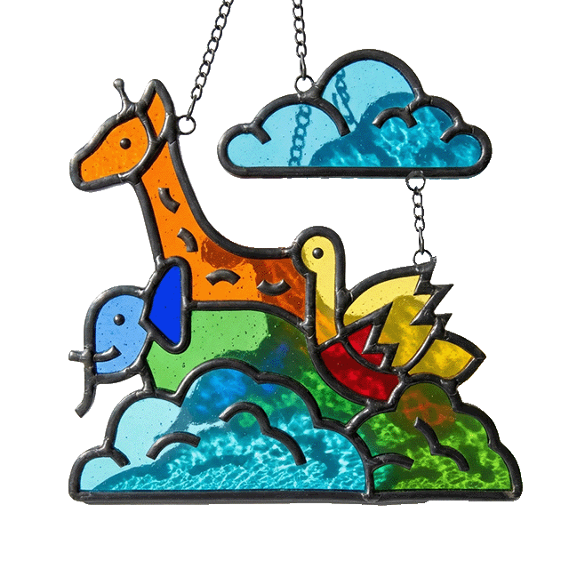 Free Animal Stained Glass Patterns: African wildlife suncatcher