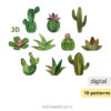 Complete 10 Stained Glass Succulents – Easy Patterns Bundle - window decor