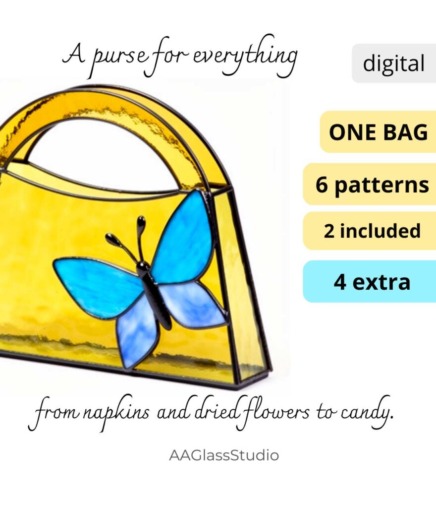 3D Stained Glass Purse Patterns: 6 Radiant Suncatcher Designs - window decor