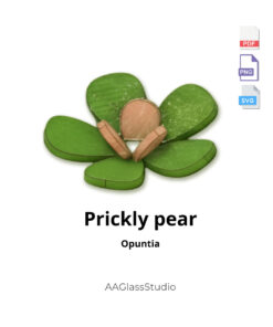 Prickly pear 3d stained glass pattern - PDF PNG SVG files for desert decor