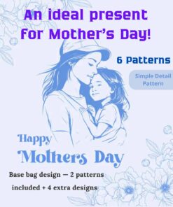 Mother’s Day promo image for 6 patterns — stained glass mothers day gift.